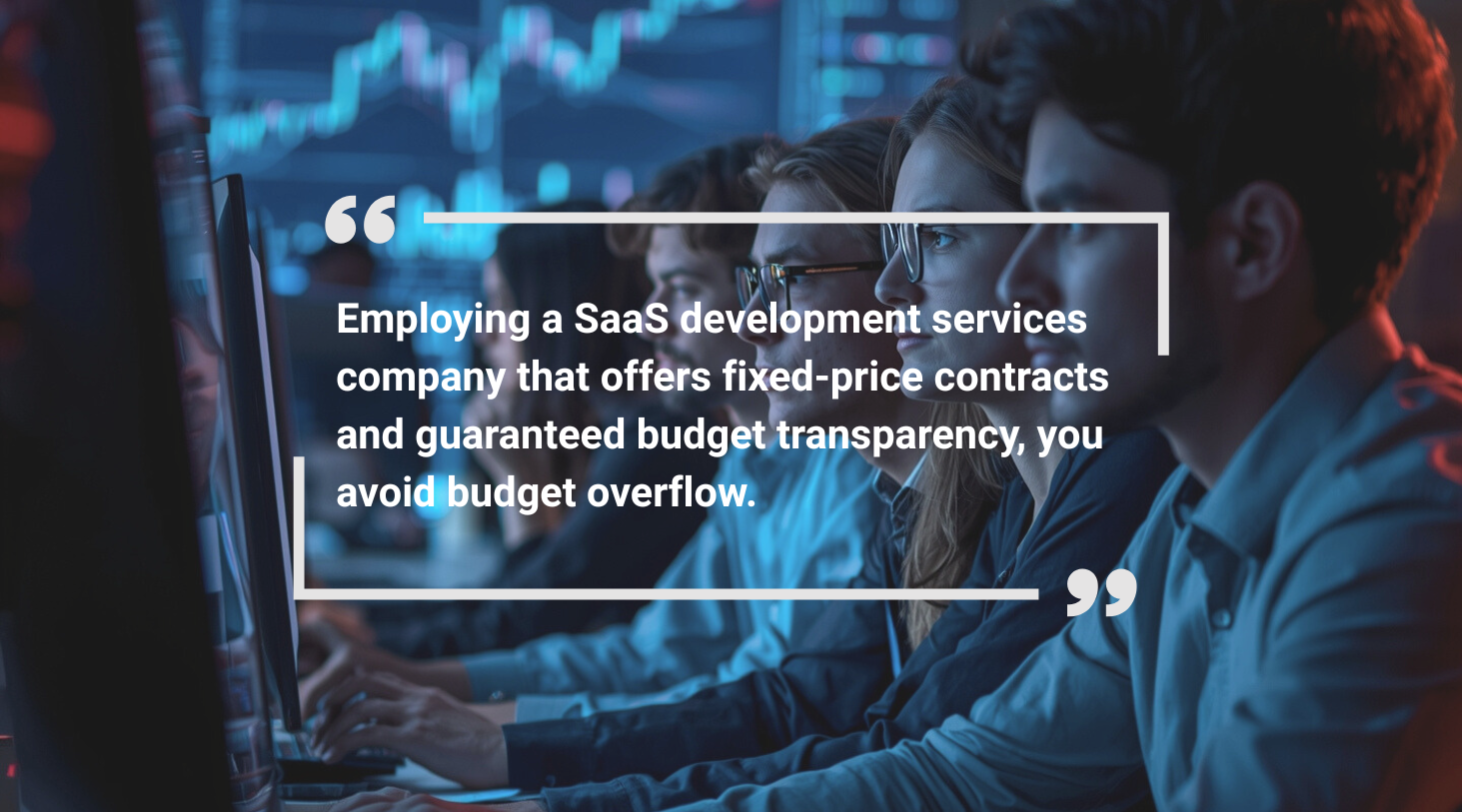 The employees of SaaS company are working on computers